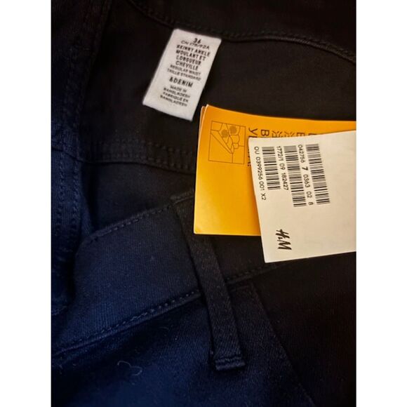 H&M Stretch Skinny Ankle Regular Waist Straight leg Black Jeans Sz 36 NWT - Picture 2 of 2